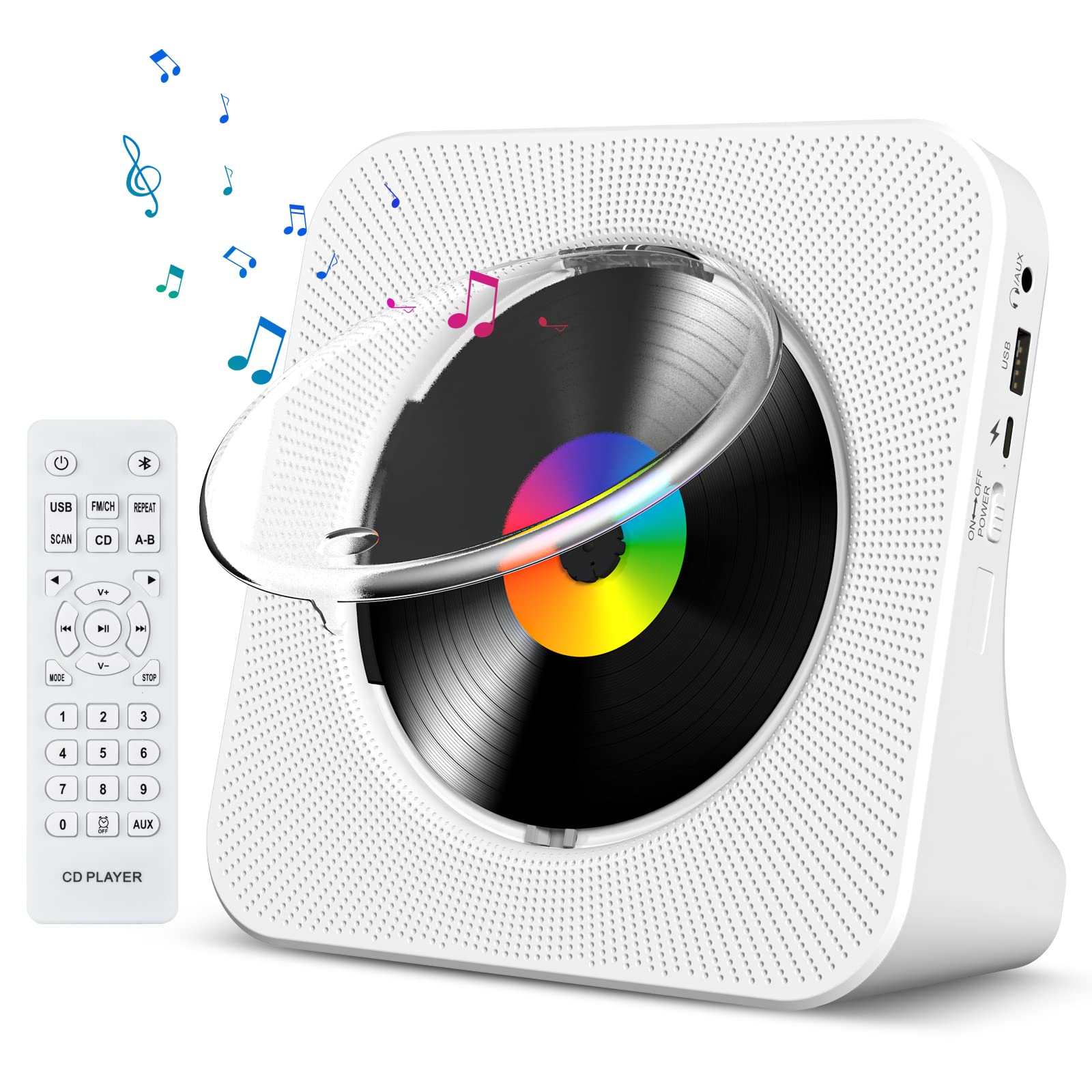 Gueray Lettore CD Desktop con Bluetooth e Altoparlanti HiFi