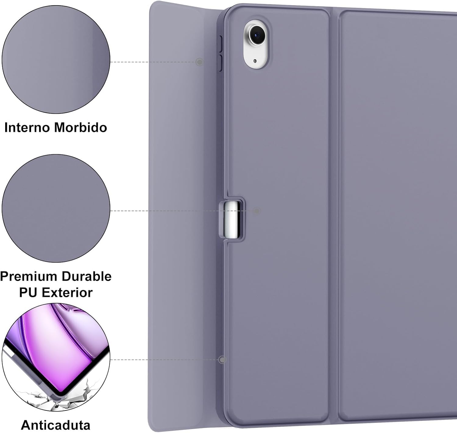 Iveoppe Tastiera iPad Air 11" (M2) 2024 con Touchpad, Viola - immagine 5