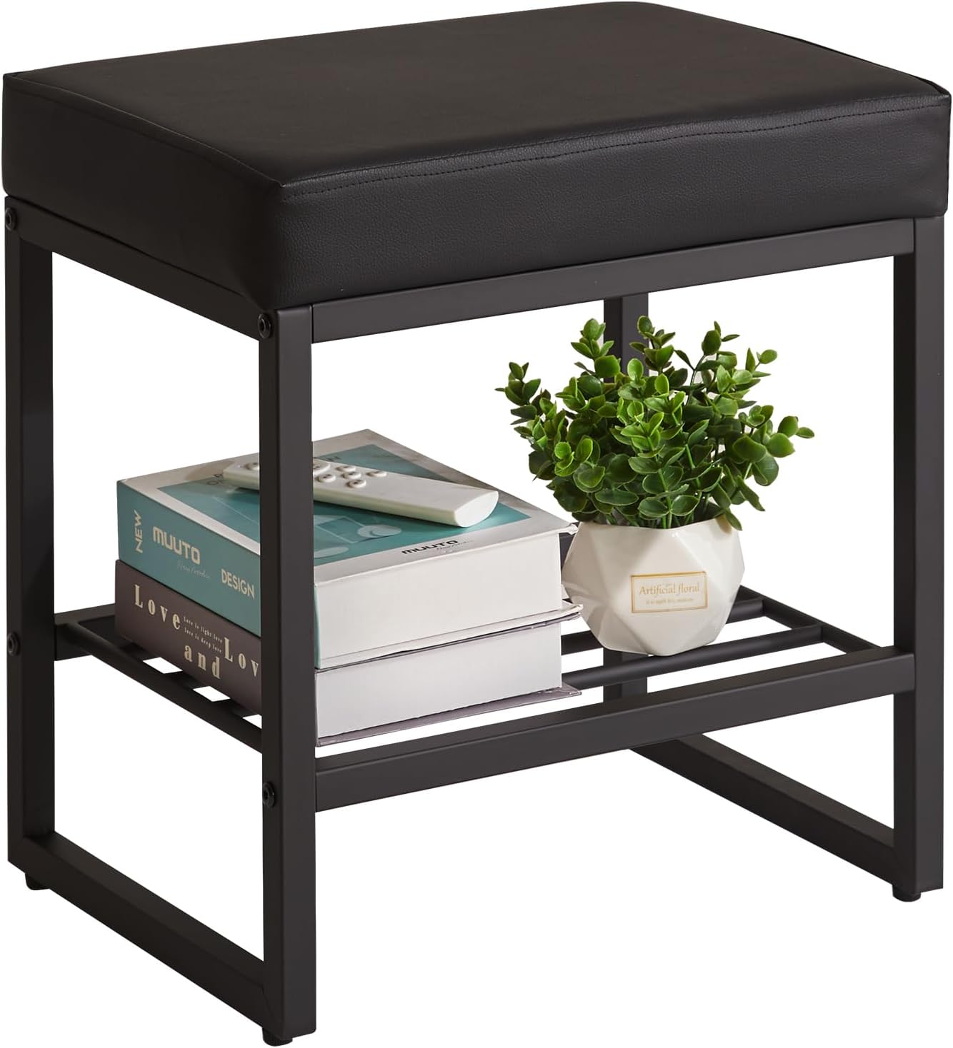 Aibiju Sgabello Toletta in Similpelle, Nero