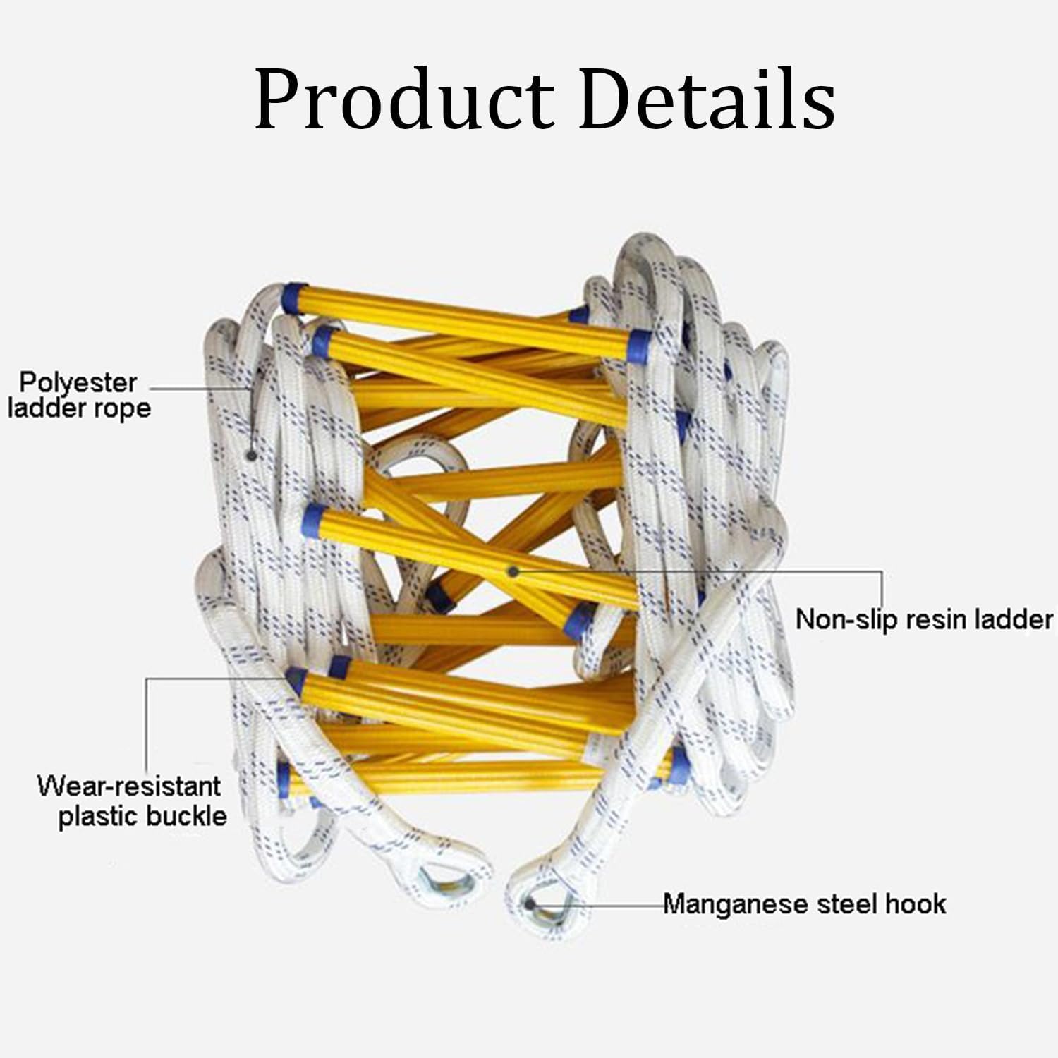 Scala Antincendio 12m Ignifuga con Moschettoni - immagine 4