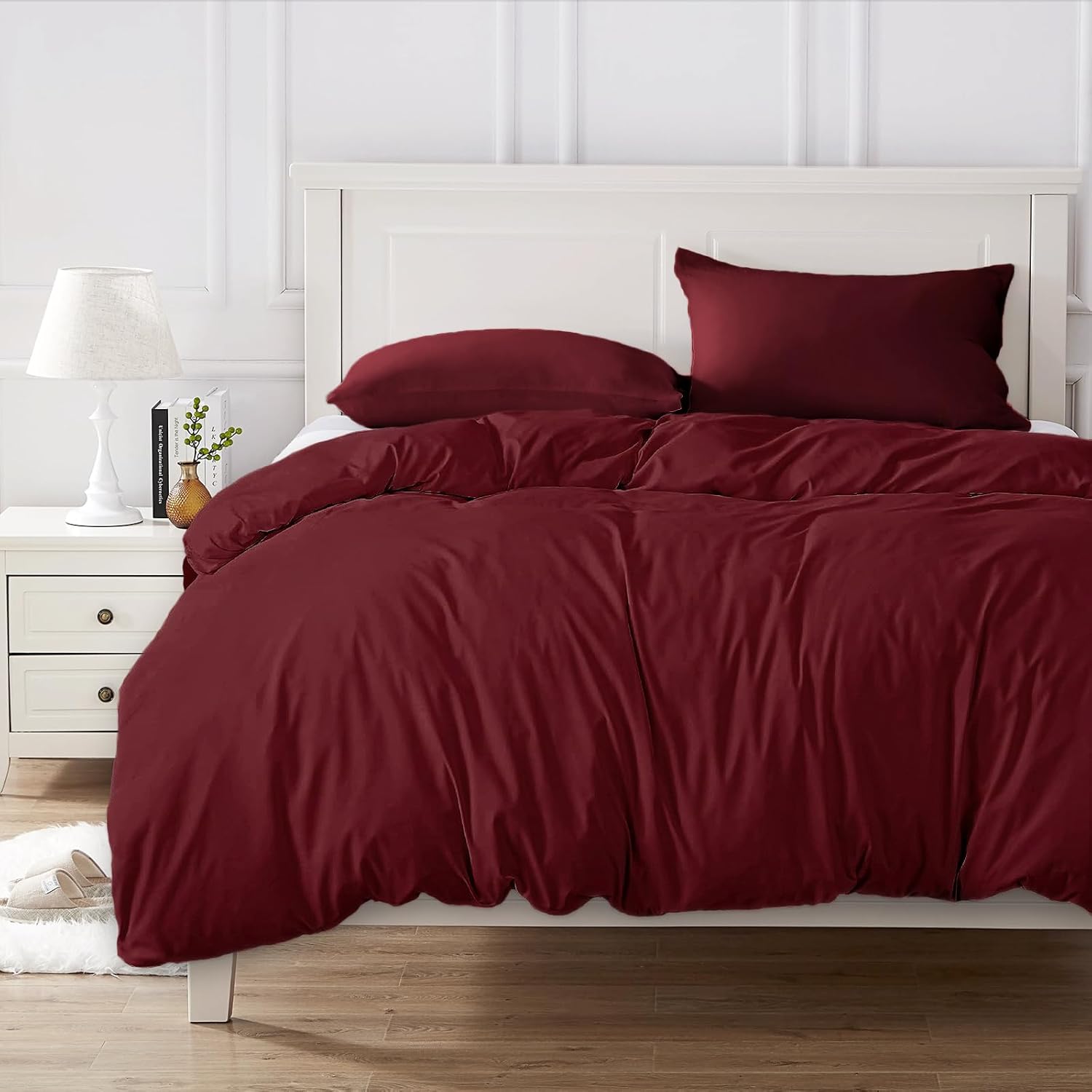 Copripiumino Matrimoniale 100% Cotone 250x200 - Bordeaux - immagine 6