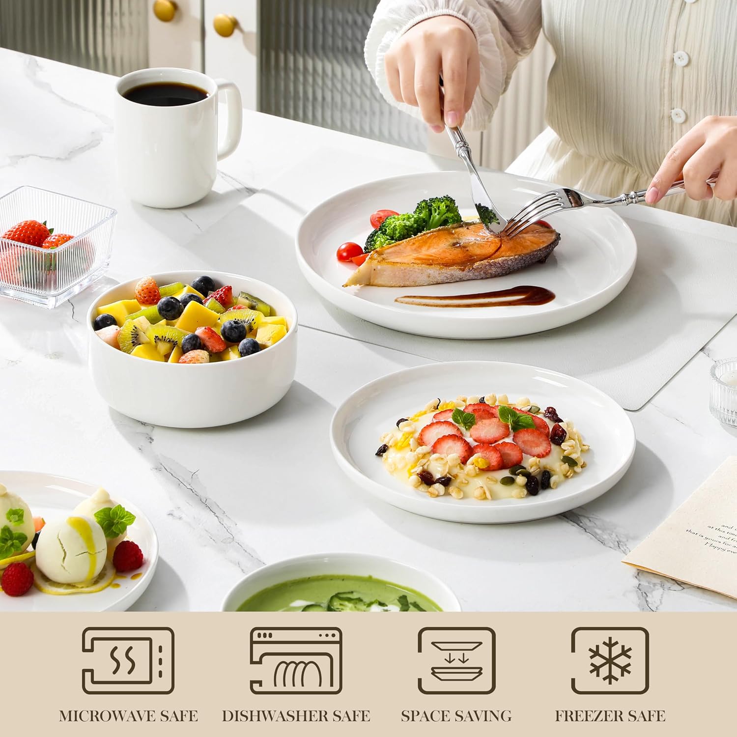 Malacasa LUNA - Set Stoviglie 16 Pezzi per 4 Persone - immagine 4