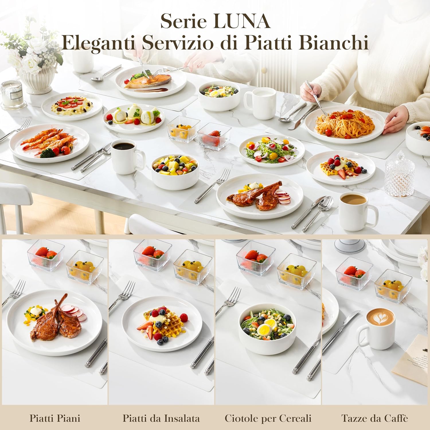 Malacasa LUNA - Set Stoviglie 16 Pezzi per 4 Persone - immagine 5