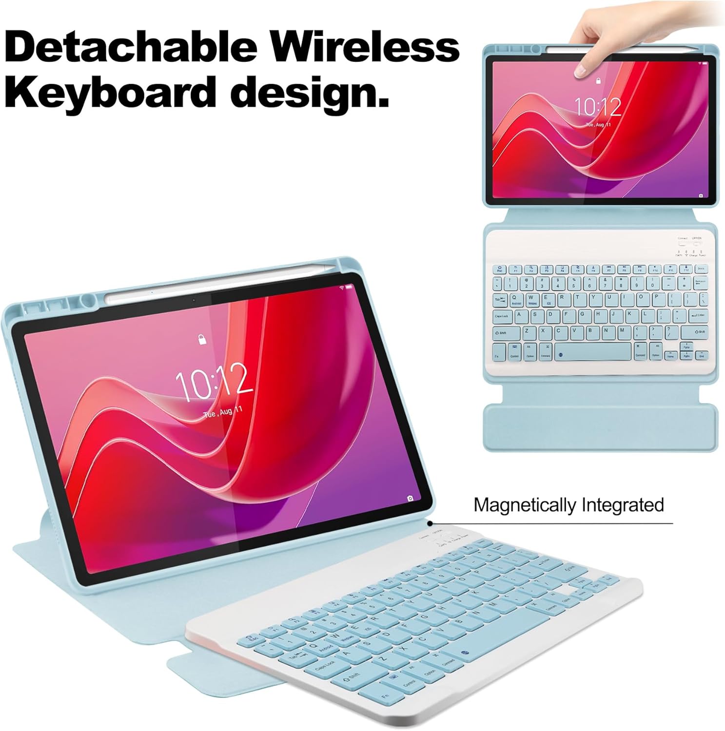 Custodia con Tastiera per Lenovo Tab M11 11", Blu - immagine 3