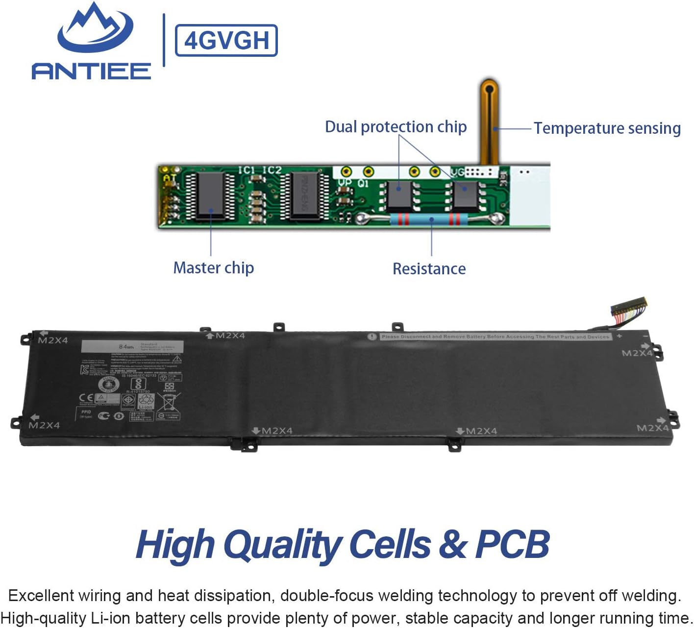Antiee Batteria Laptop 84Wh per DELL XPS 15 9550 - immagine 3