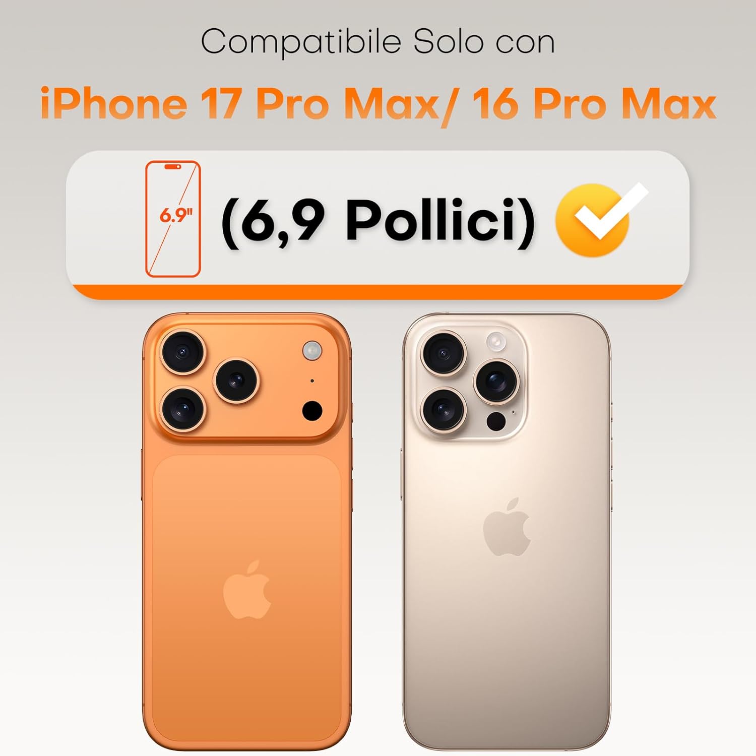 Tocol Pellicola Vetro Temperato per iPhone 17/16 Pro Max - immagine 2