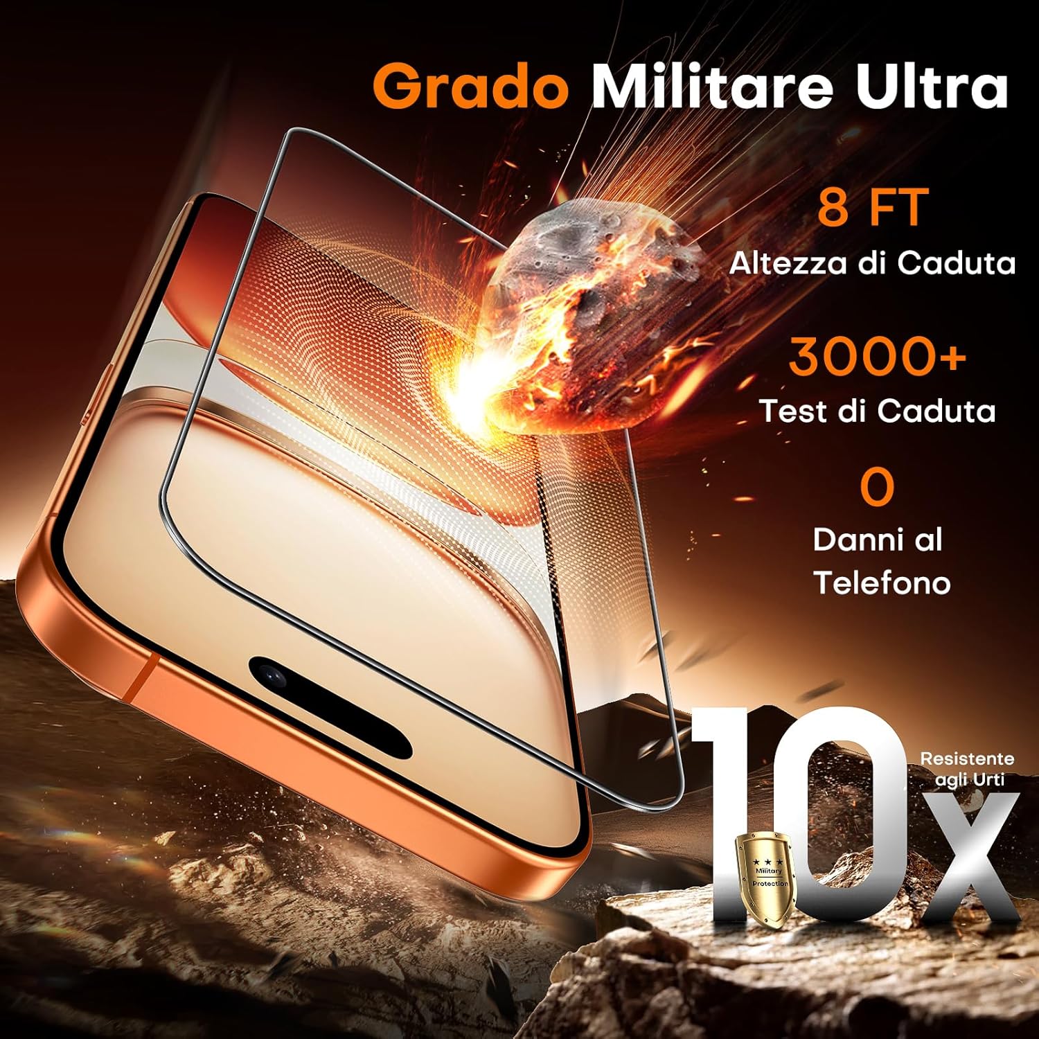 Tocol Pellicola Vetro Temperato per iPhone 17/16 Pro Max - immagine 5
