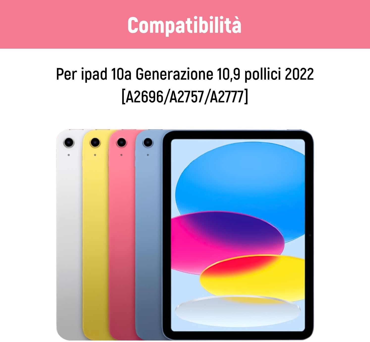 Lielax Tastiera Custodia QWERTY per iPad 10a Gen 10.9” - immagine 3