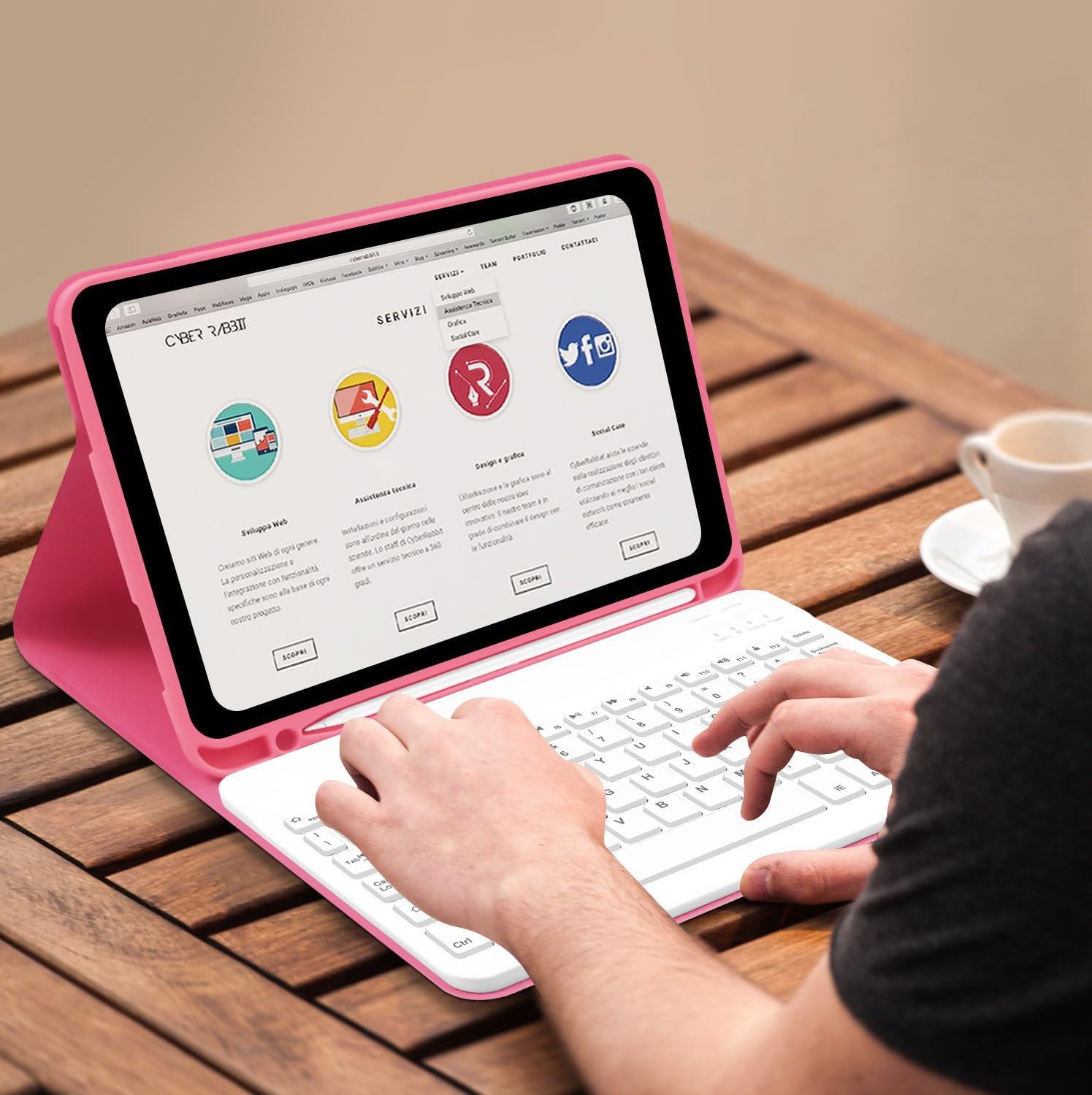 Lielax Tastiera Custodia QWERTY per iPad 10a Gen 10.9” - immagine 5