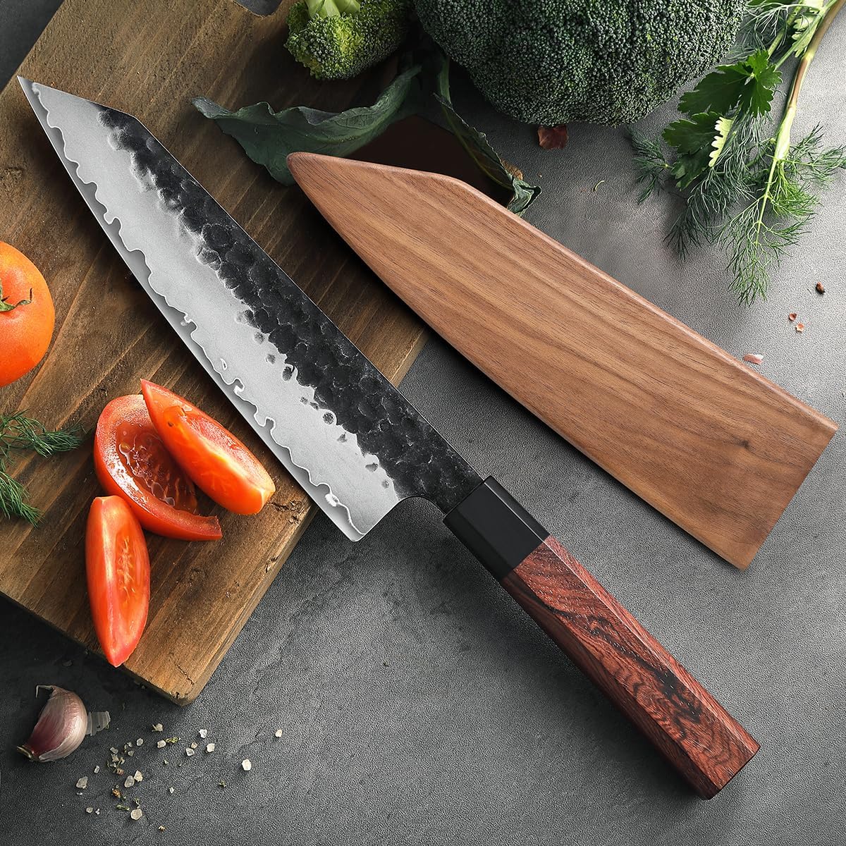 Hezhen Coltello Kiritsuke Forgiato Acciaio Composito - immagine 8