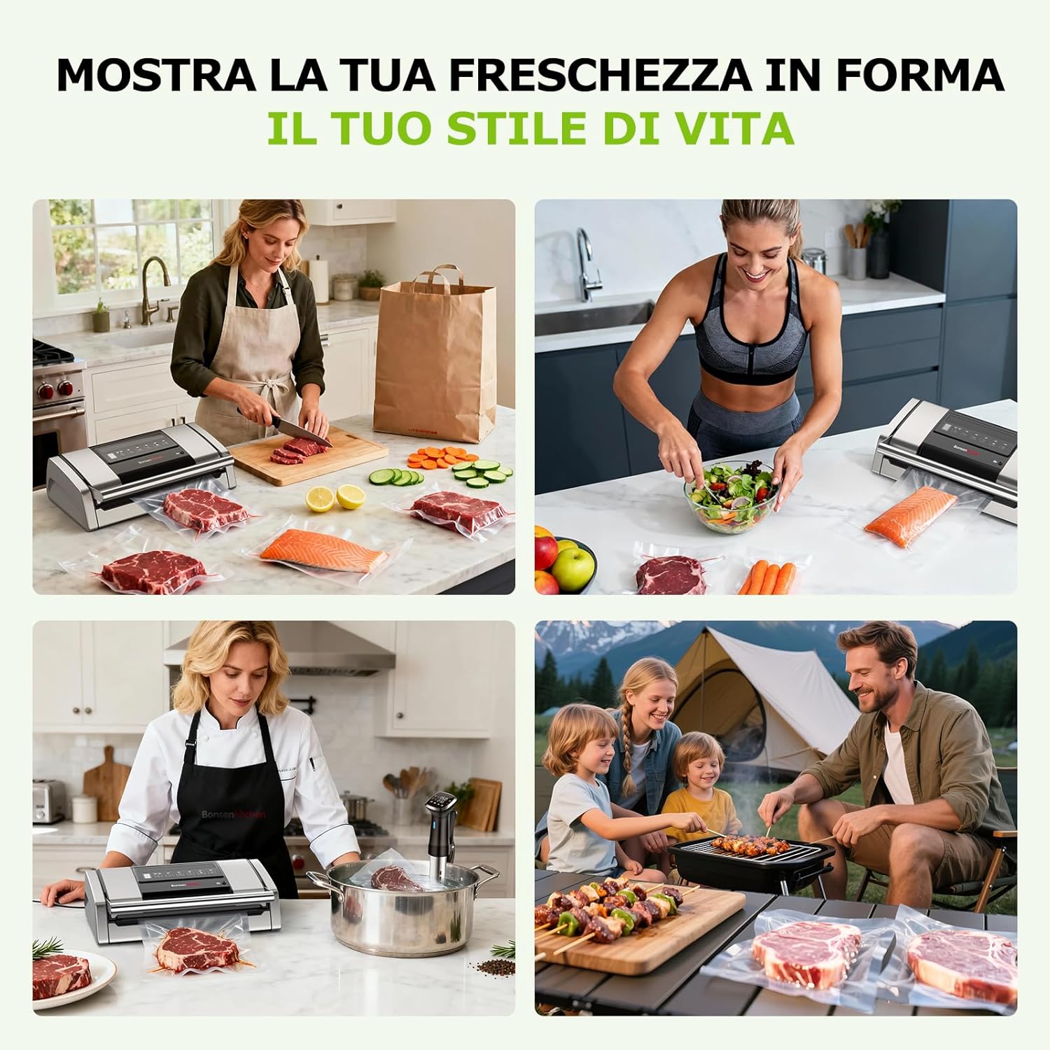 Bonsenkitchen Macchina Sottovuoto Alimenti 15 L/min - immagine 6