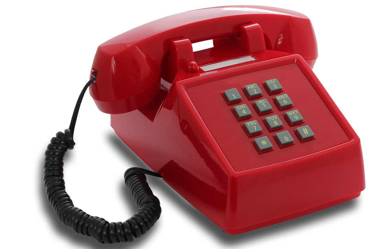 Opis PushMeFon Cable - Telefono Fisso Vintage Anni '80, Rosso