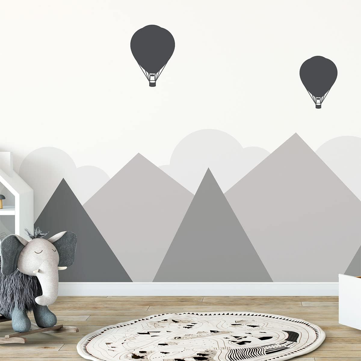 Stickersnews - Adesivi Murali Bambini Montagne Scandinavo