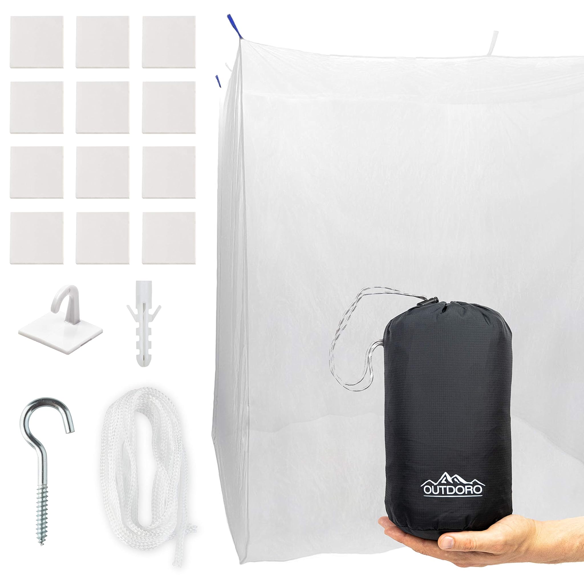 Outdoro Zanzariera a Cassetta con Gancio Adesivo