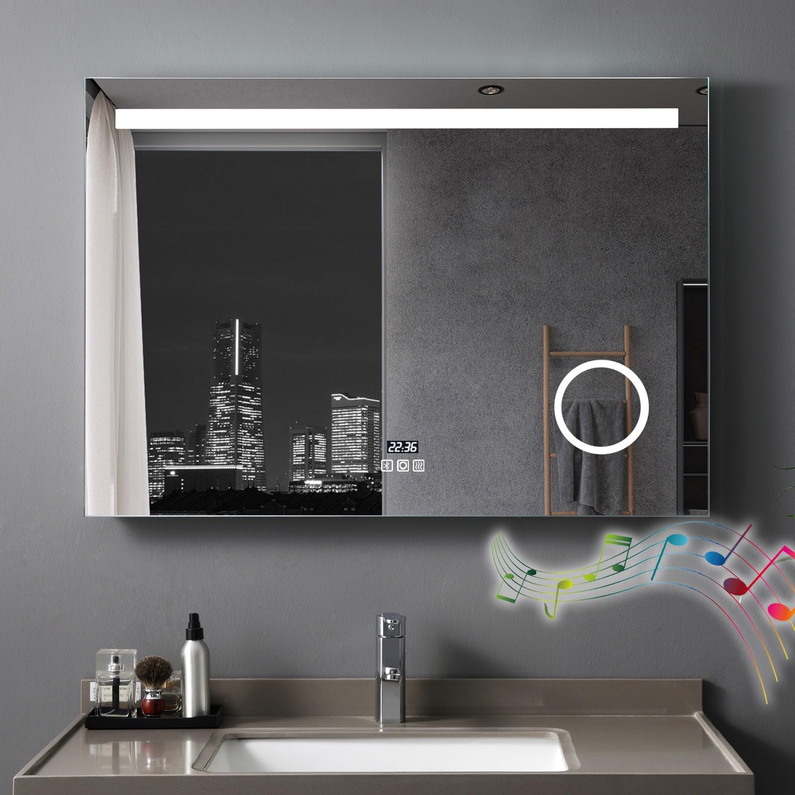 Specchio Bagno con Luce LED 80x60cm