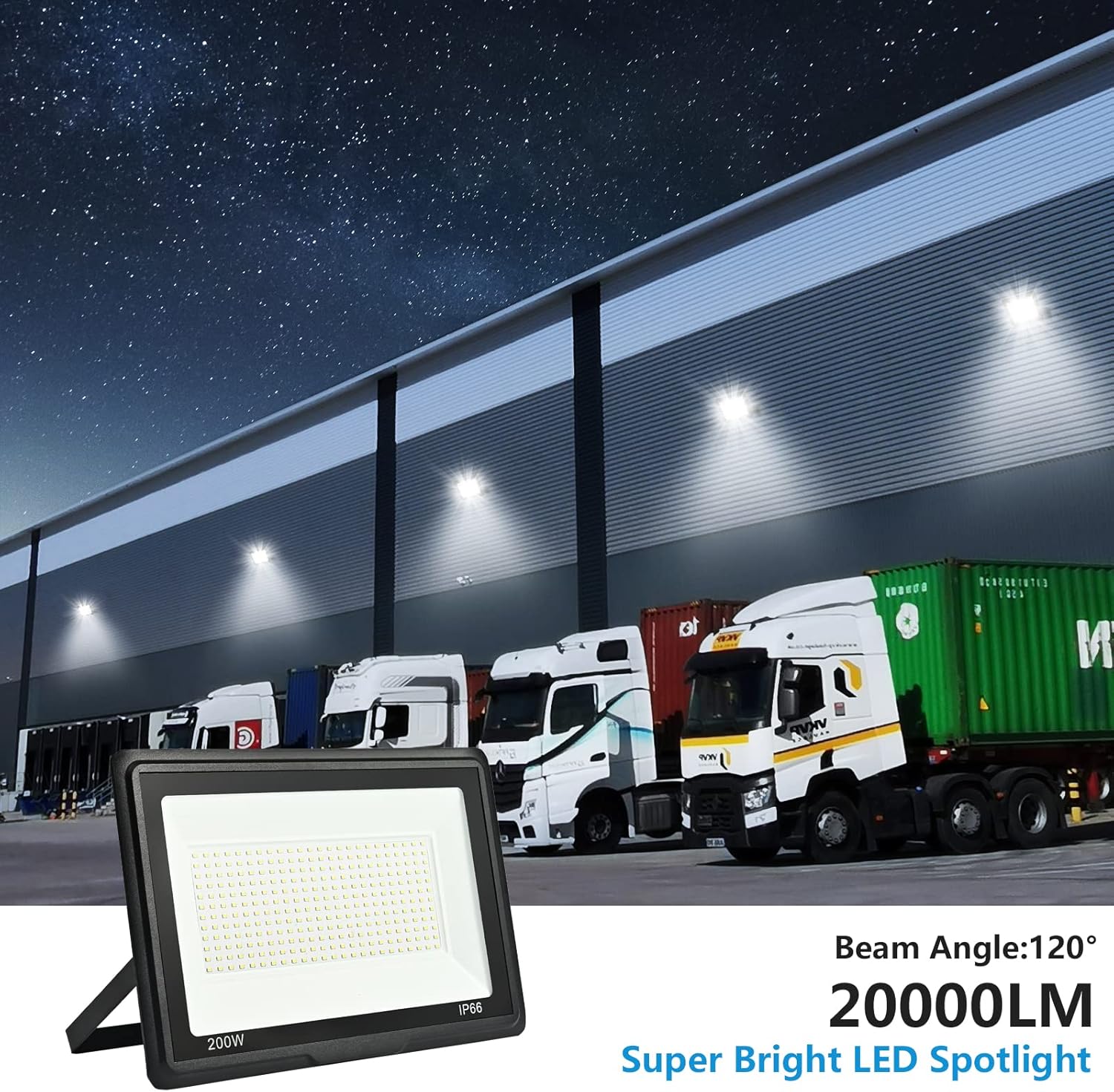 Toobettp Faretto LED da Esterno 200W 20000LM IP66 - immagine 2