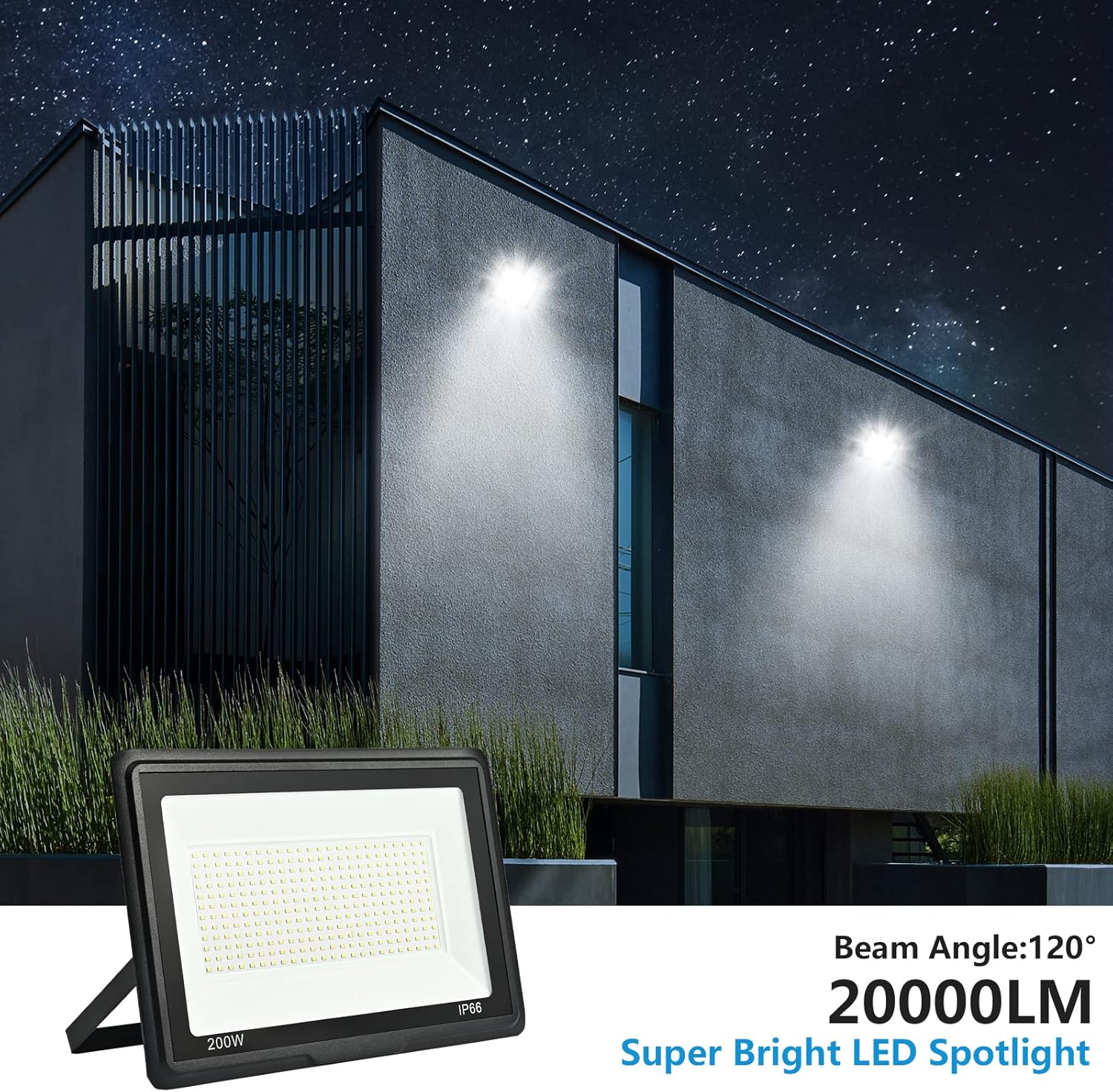 Toobettp Faretto LED da Esterno 200W 20000LM IP66 - immagine 3