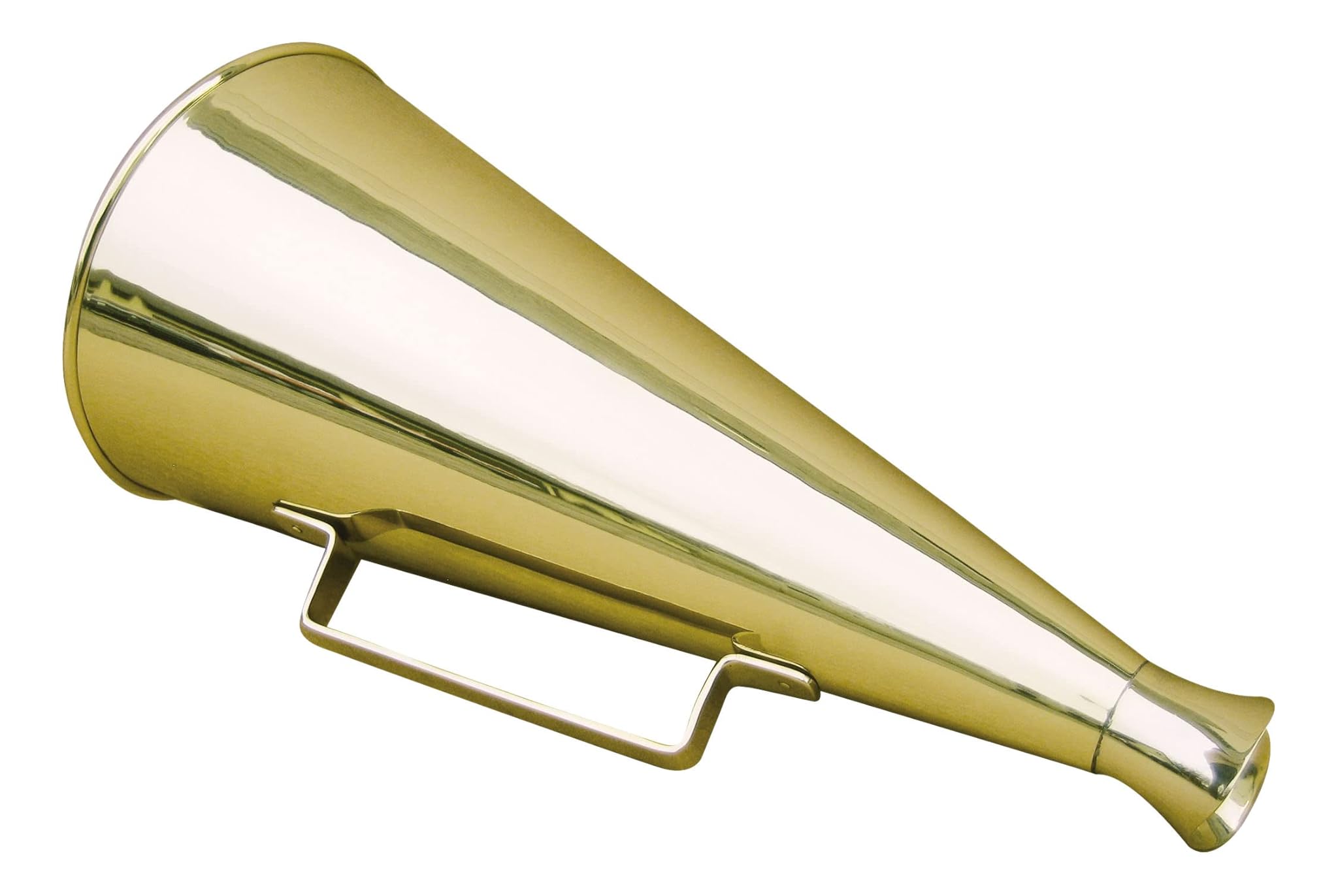 Megafono in ottone, lunghezza: 34 cm, diametro: 4/15 cm