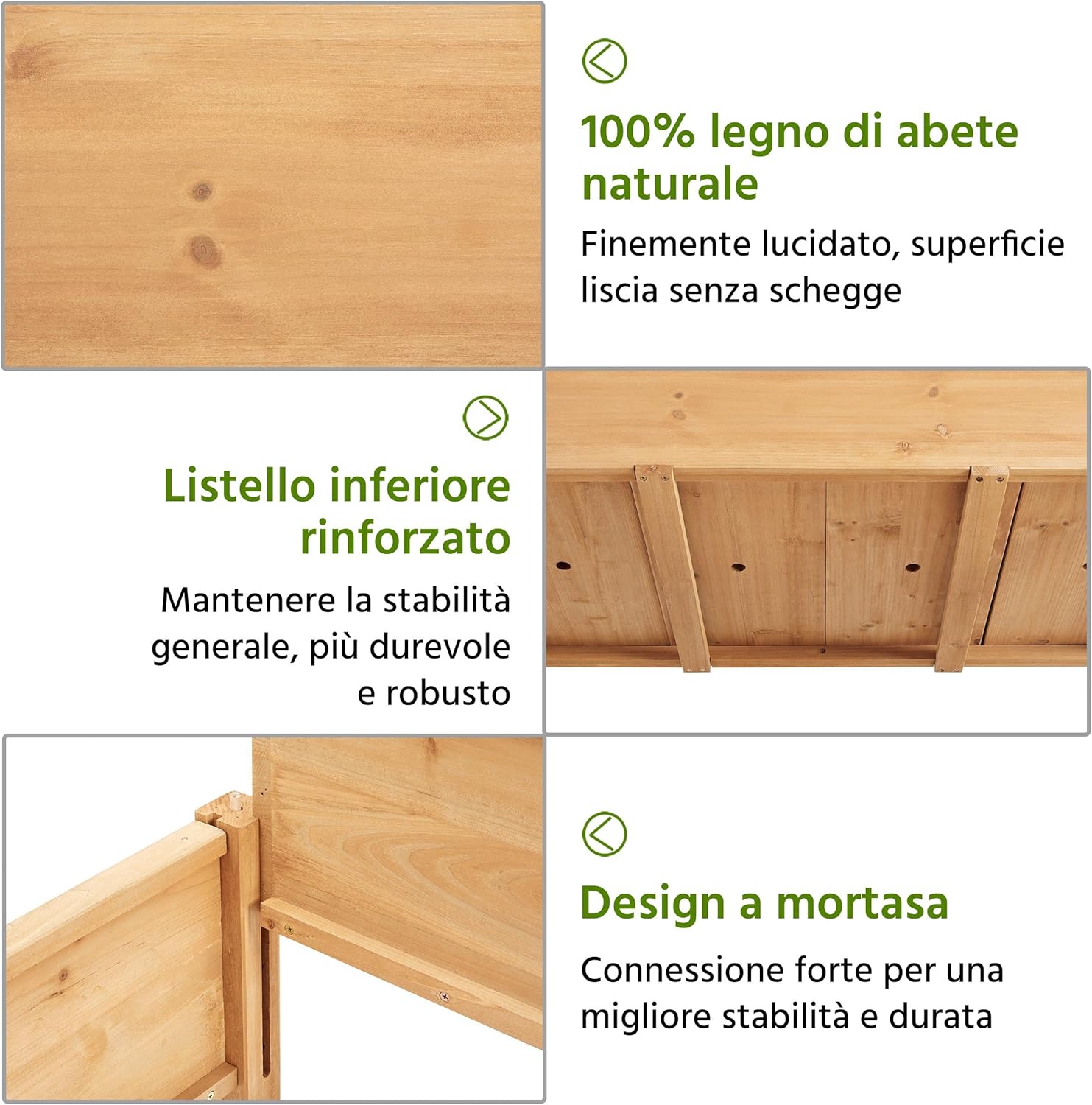 Yaheetech Fioriera Rialzata da Esterno in Legno Abete - immagine 4