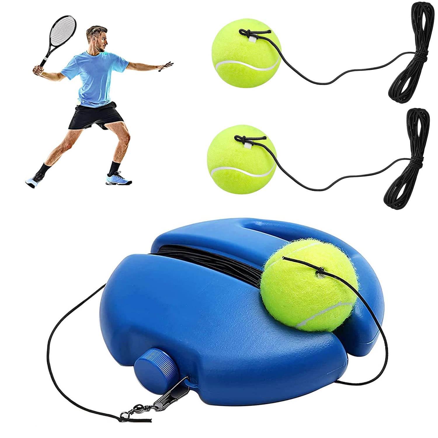 Set da tennis trainer, palla da tennis, per allenamento singolo, con 2 sfere di rimbalzo e borsa di stoccaggio, innovativo gioco di palla per esterni, in The Garden, in The Park for Children and