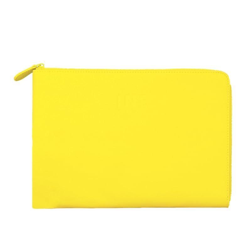 Xoopar - Custodia per computer portatile in pelle riciclata 340 x 240 x 25 mm - 14/15" Ideale per trasportare e proteggere il suo computer in tutta sicurezza e con stile - INE Laptop Giallo