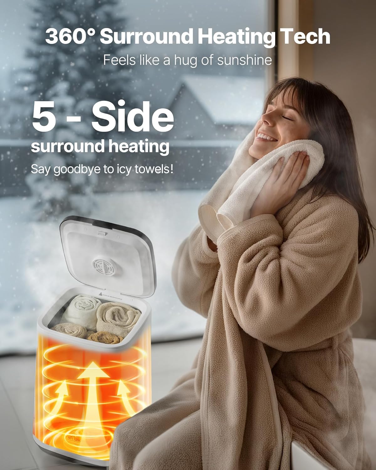 VEVOR 20L Scaldasalviette Secchio con Schermo LED, Bianco - immagine 3