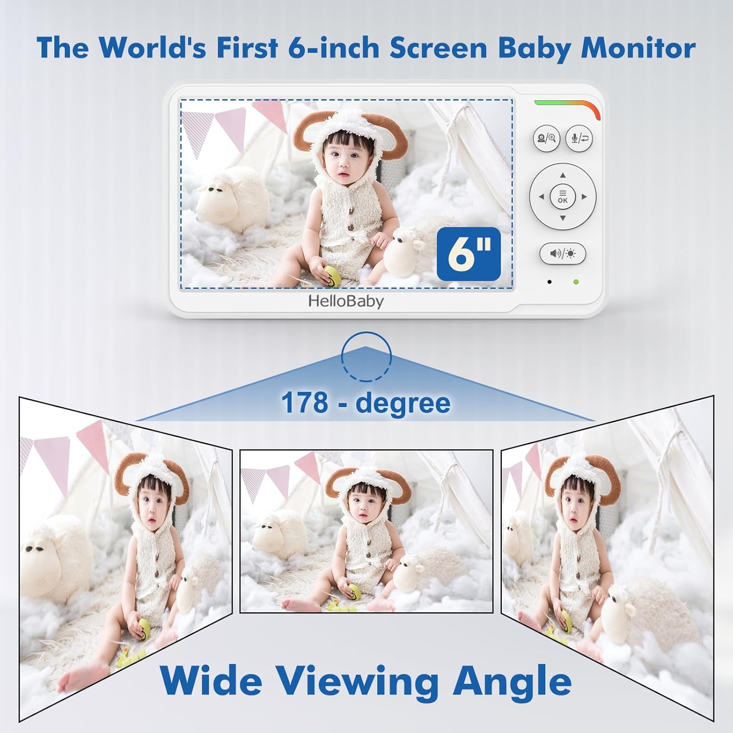 Hellobaby Baby Monitor 6" IPS Senza WiFi - immagine 4
