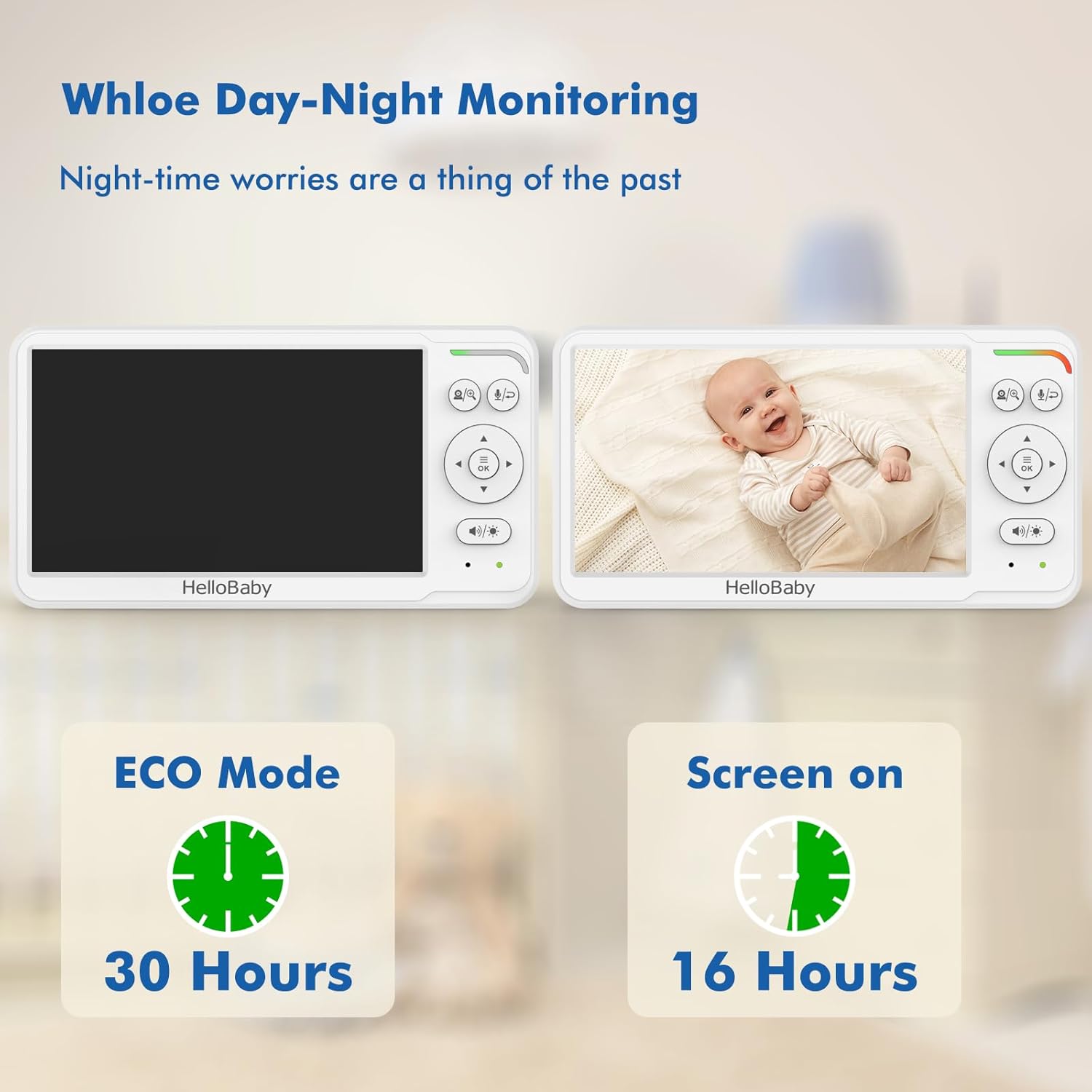 Hellobaby Baby Monitor 6" IPS Senza WiFi - immagine 5