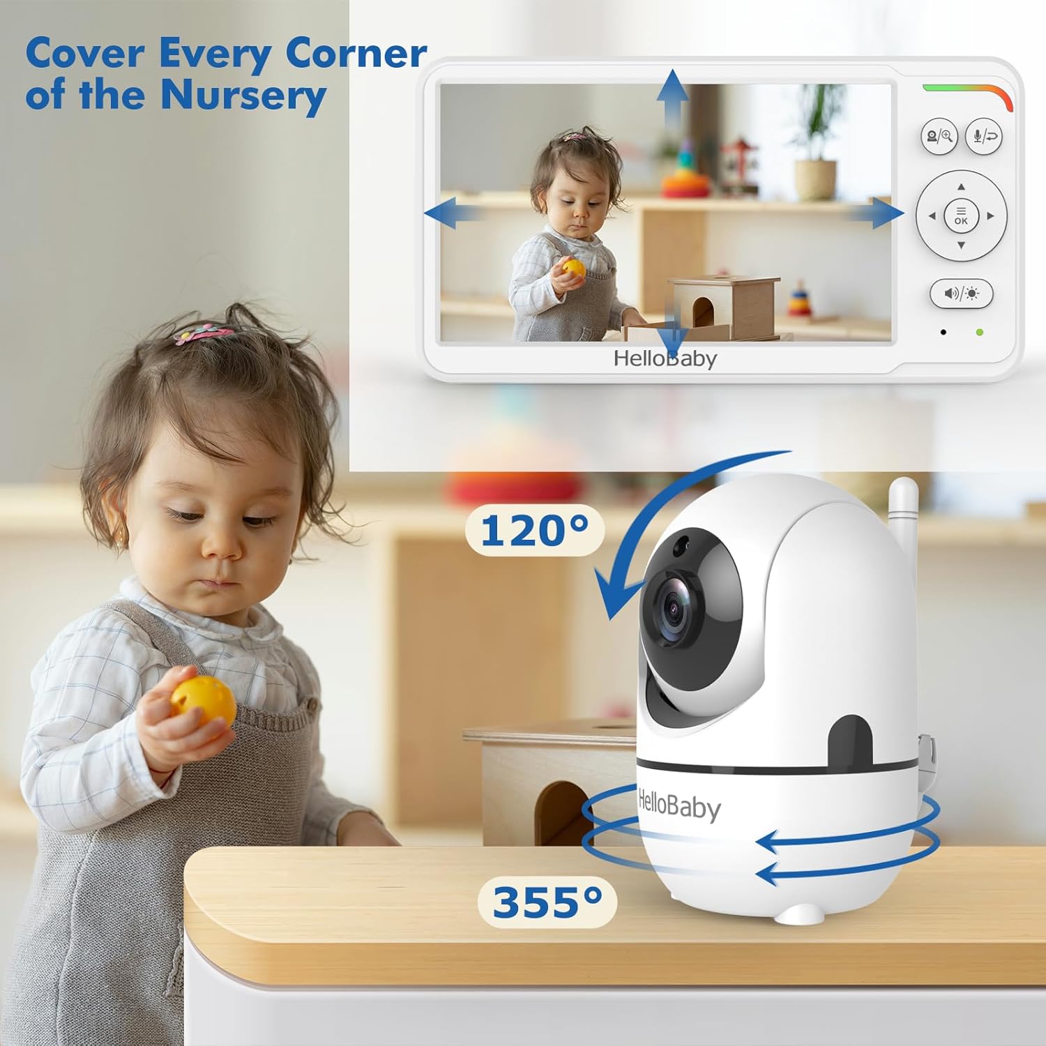 Hellobaby Baby Monitor 6" IPS Senza WiFi - immagine 7
