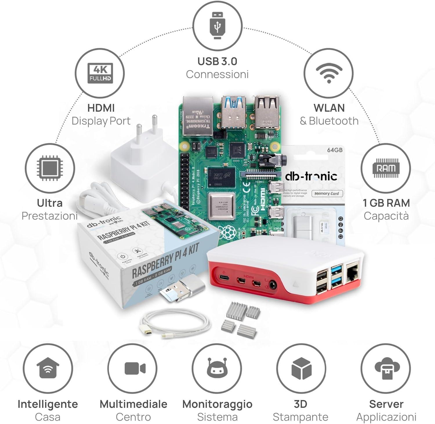 Raspberry Pi 4 1GB Starter Kit 64GB Edition - immagine 3