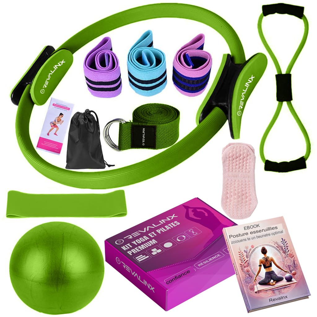 Set Yoga e Pilates 8 Pezzi, Verde e Rosa