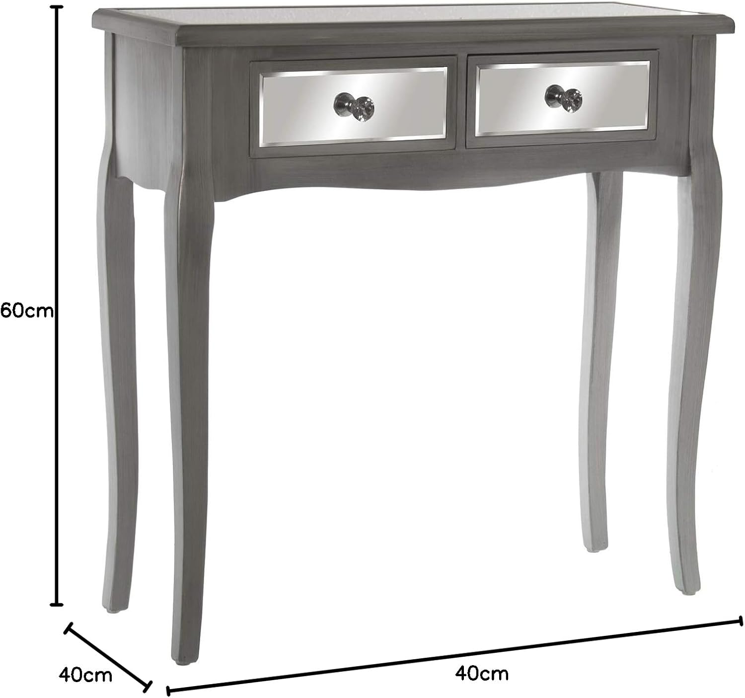 Drw Tavolo da Ingresso con 2 Cassetti e Specchio - immagine 2