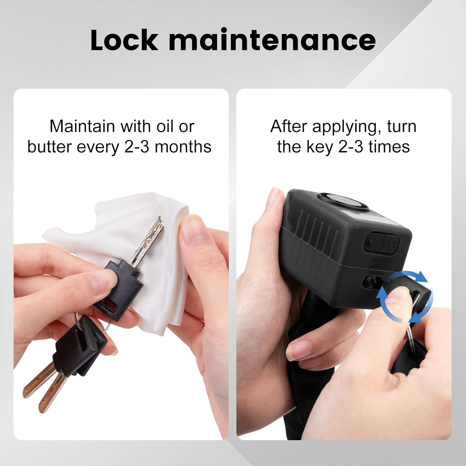 Serratura Catena Allarme Bici 110dB, 120cm - immagine 6