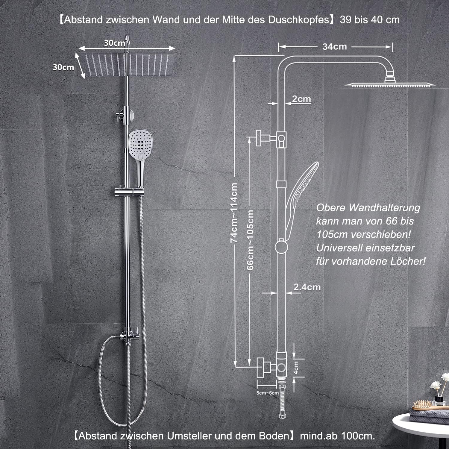 Görbach Colonna Doccia Idromassaggio con Soffione e Doccetta - immagine 5