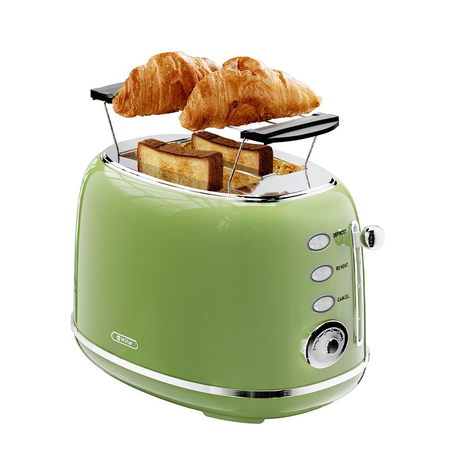 Wiltal Tostapane Retrò 2 Fette in Acciaio Inox