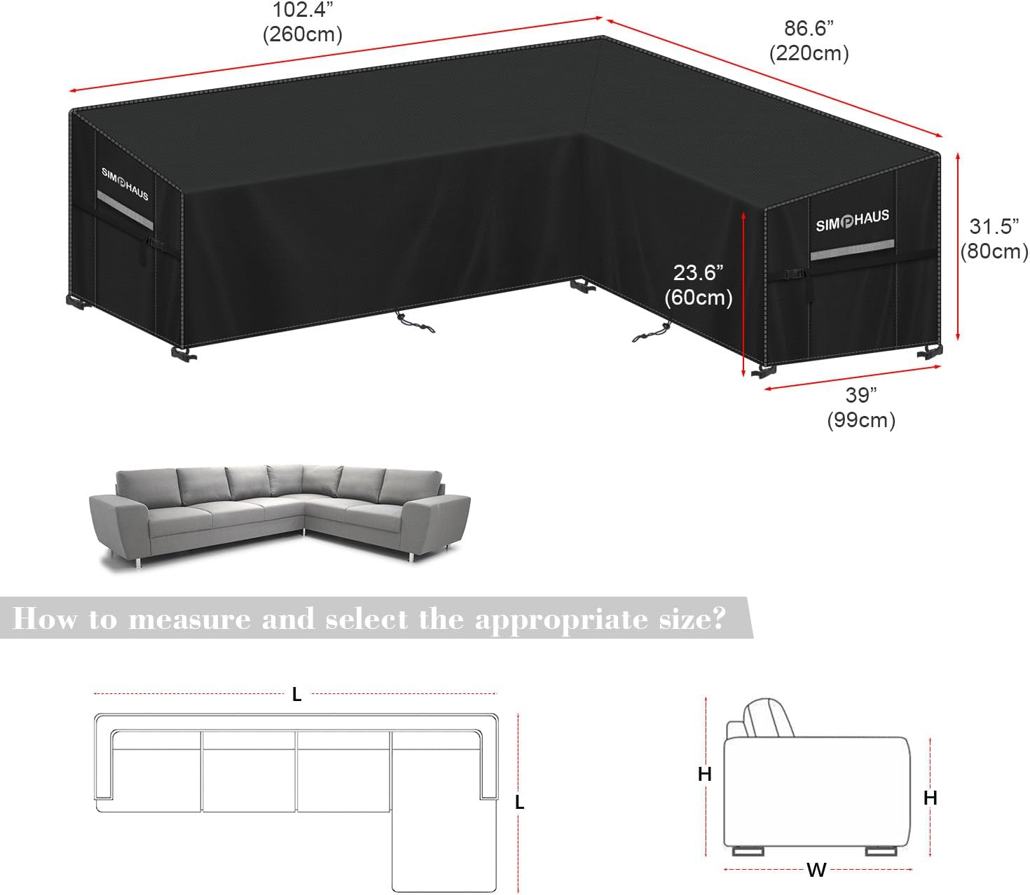 Simphaus Copertura Divano Esterno a L 420D - immagine 2