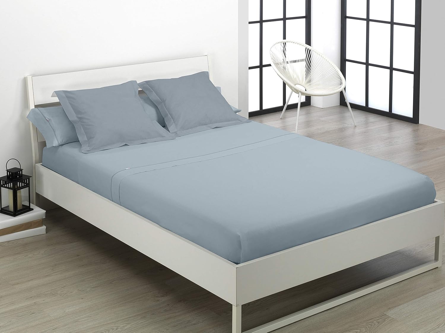 Juego de Sábanas Color Plata Cama 160 (4 Pezzi) - immagine 4