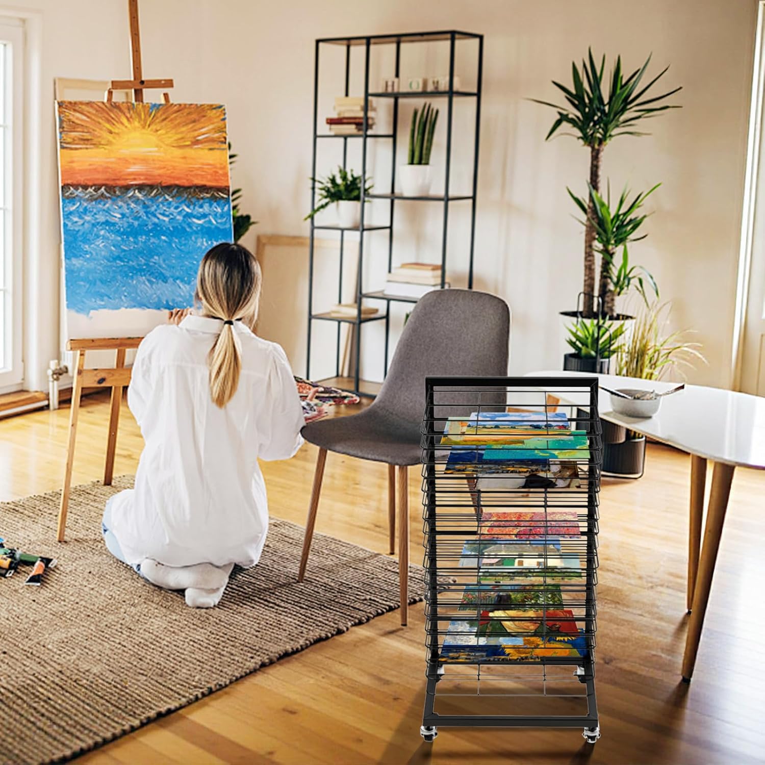 Stendibiancheria Mobile per Quadri con Ruote Bloccabili - immagine 2