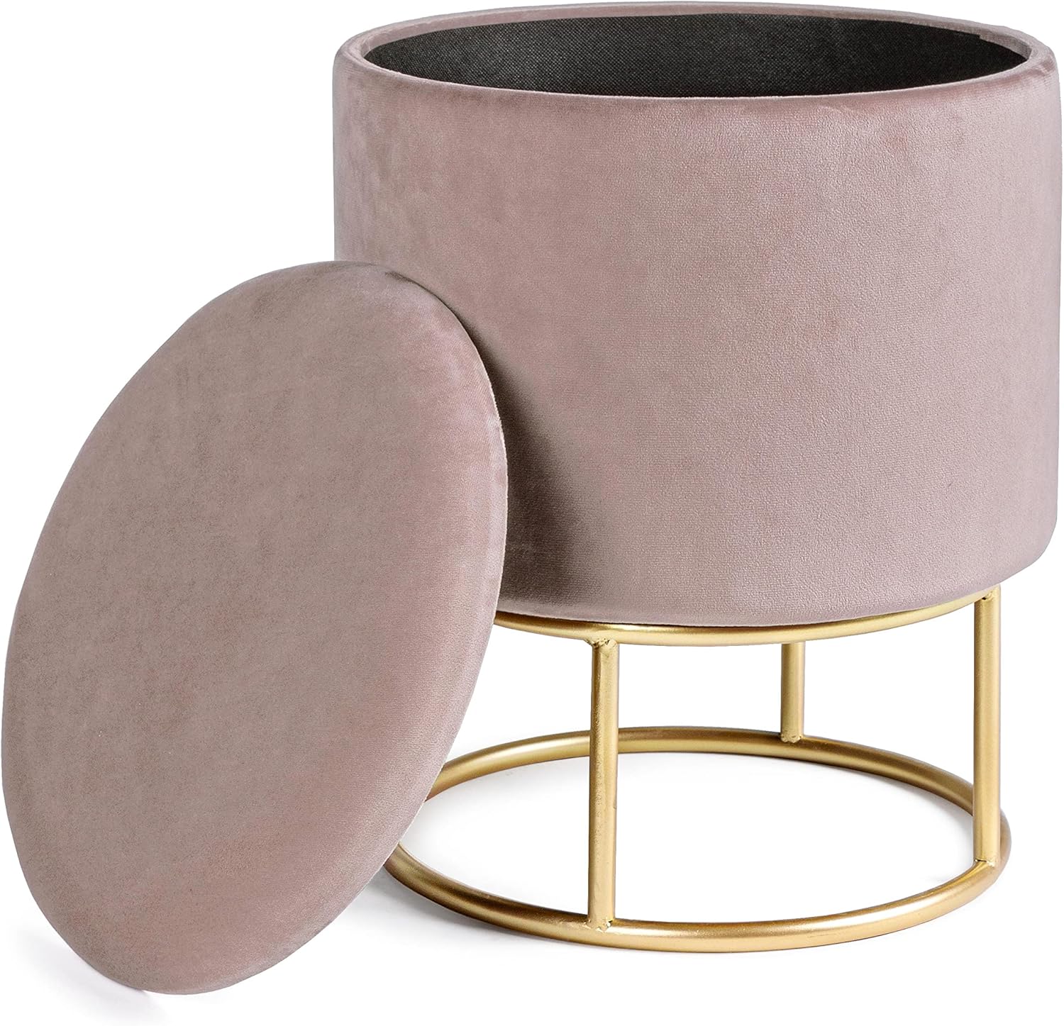 KONTE.DESIGN Pouf contenitore POLINA in Velluto Rosa - immagine 2