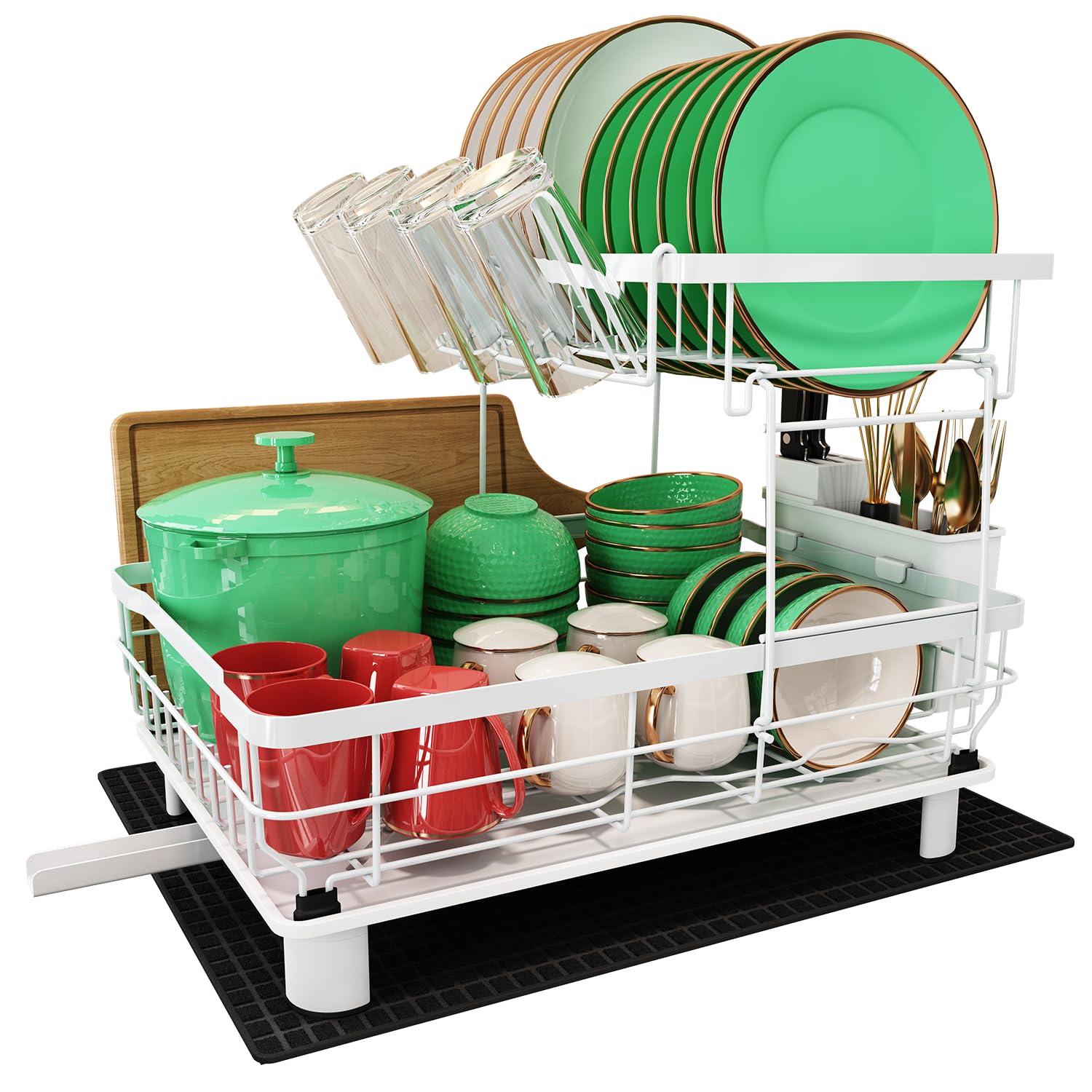 Boosiny Scolapiatti a 2 Ripiani in Acciaio Inox