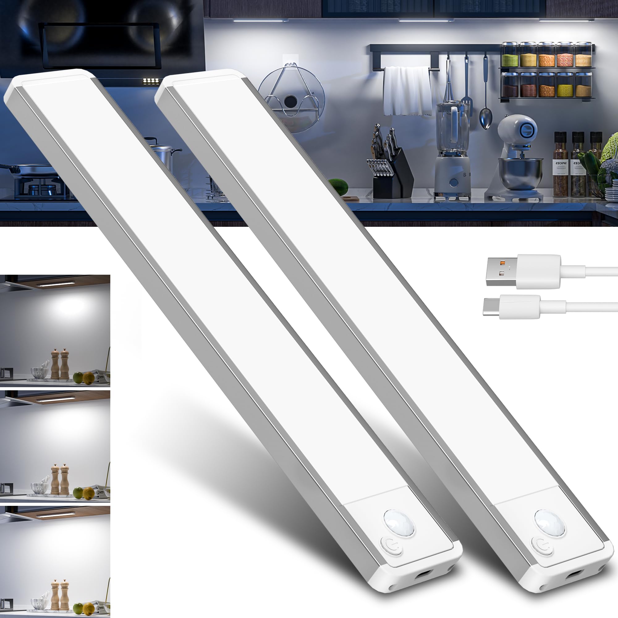 Gwulc Luce LED Sottopensile Cucina con Sensore Movimento