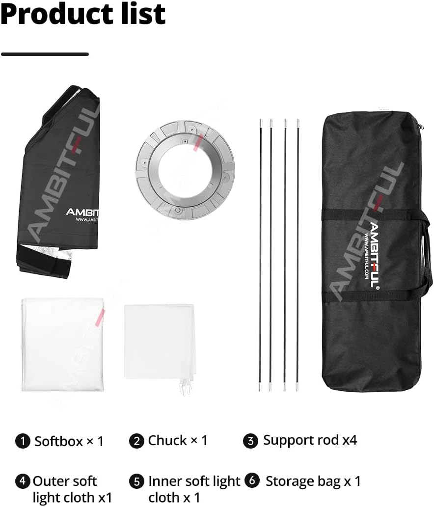 Ambitful FW60x90 - Softbox Bowens con Griglia a Nido d'Ape - immagine 2