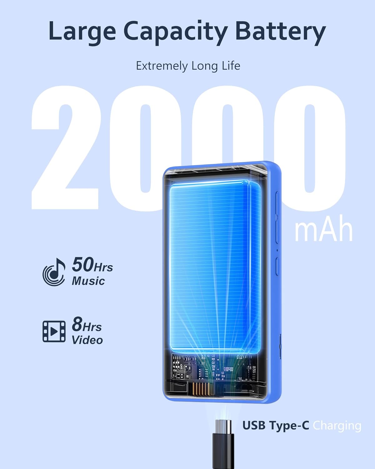 Lettore MP3 144GB con Wi-Fi e Bluetooth 4.02" Blu - immagine 7