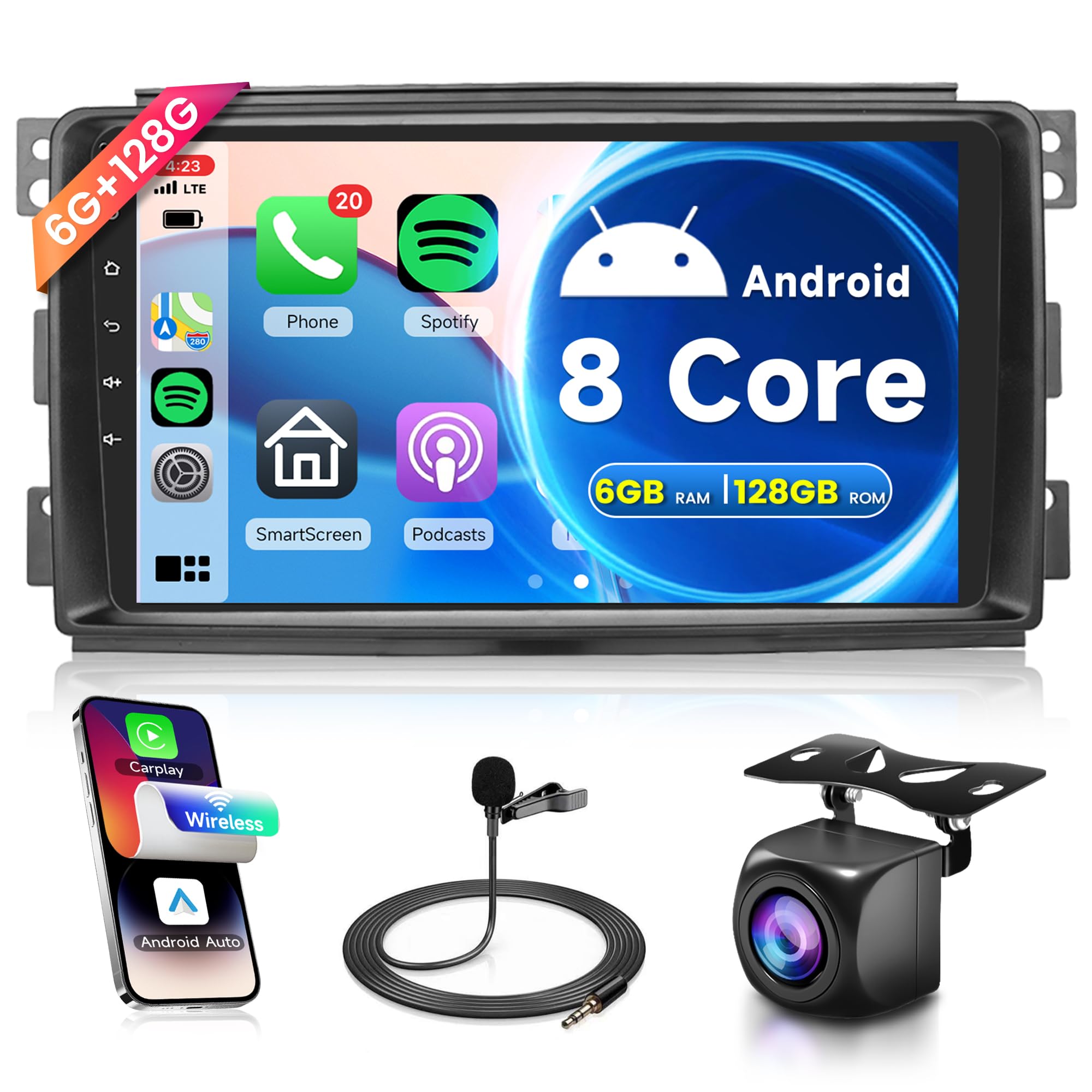 Android 13 Autoradio 2 Din per Mercedes Benz Smart Fortwo 451