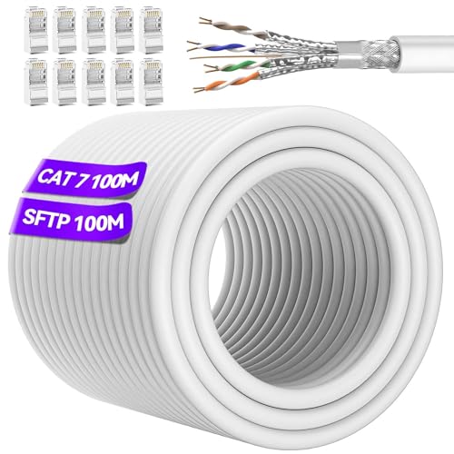 Cavo Ethernet Cat 7 SFTP 100 Metri, Bianco
