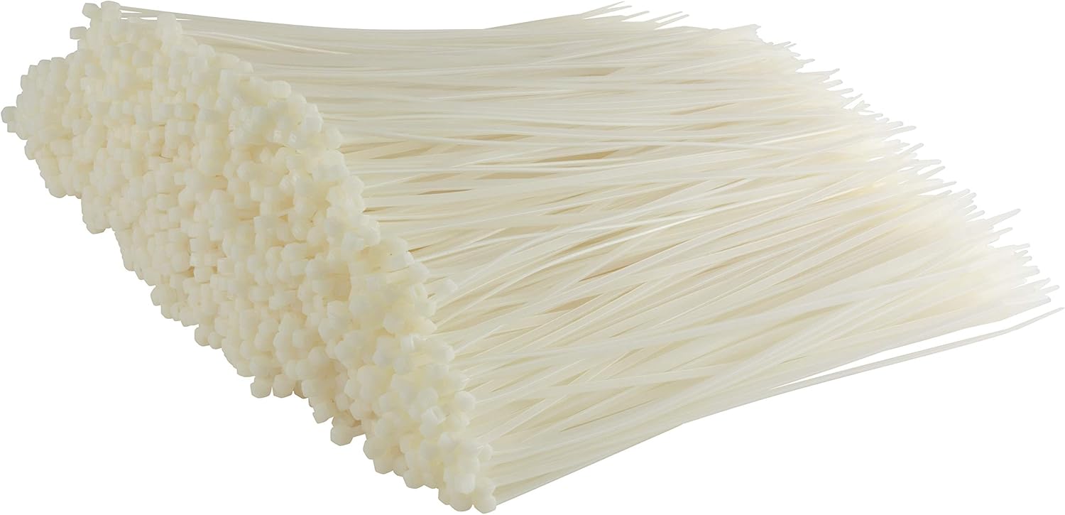 Gocableties - Fascette Plastica Bianche/Trasparenti 300x7,6mm