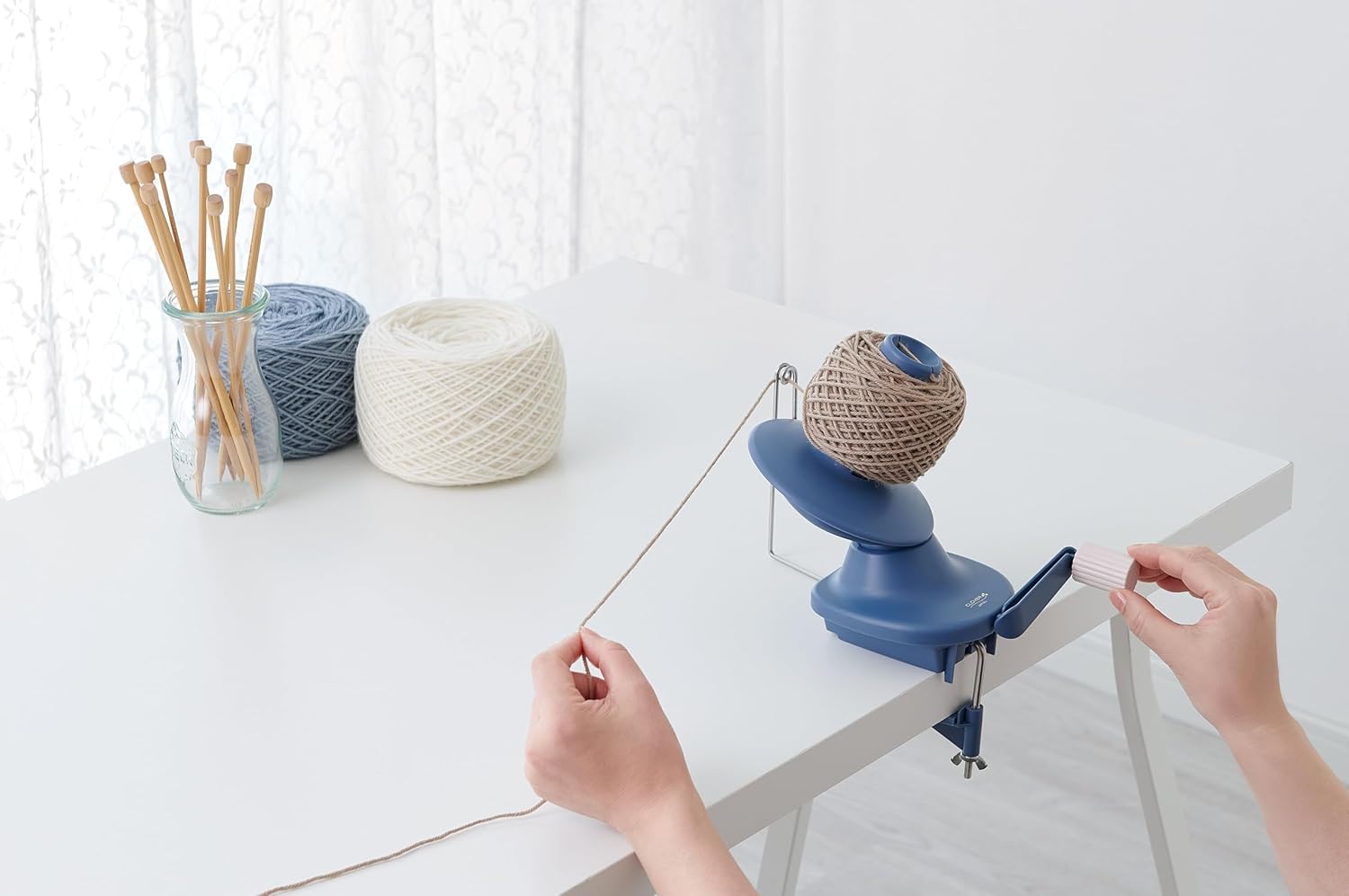 Clover Yarn Ball Winder Avvolgitore Filato, Blu - immagine 2