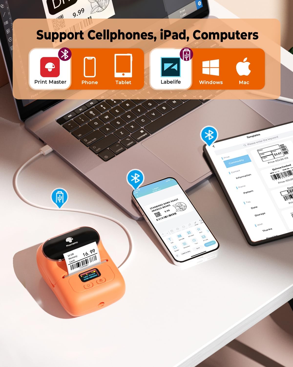 Phomemo M110 - Stampante di Etichette Bluetooth - immagine 2