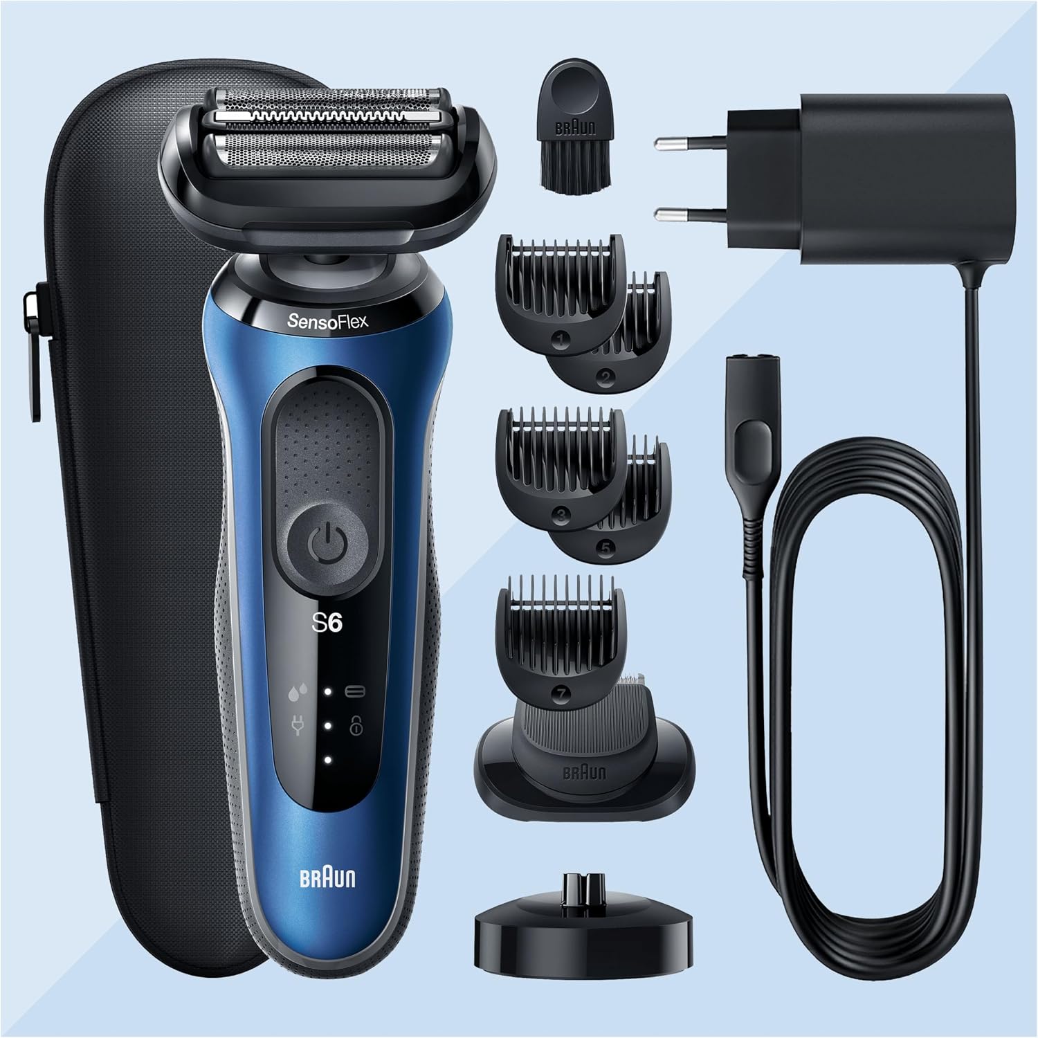 Braun Series 6 Rasoio Elettrico Barba, Regolabarba Uomo EasyClick, Base ...