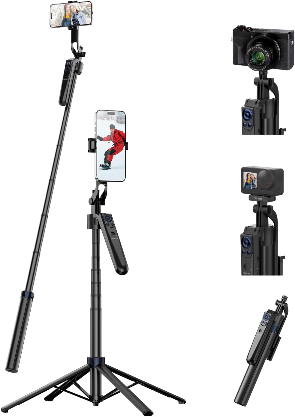 Telesin Treppiede Automatico con Tracciamento Volto 160cm - immagine 1